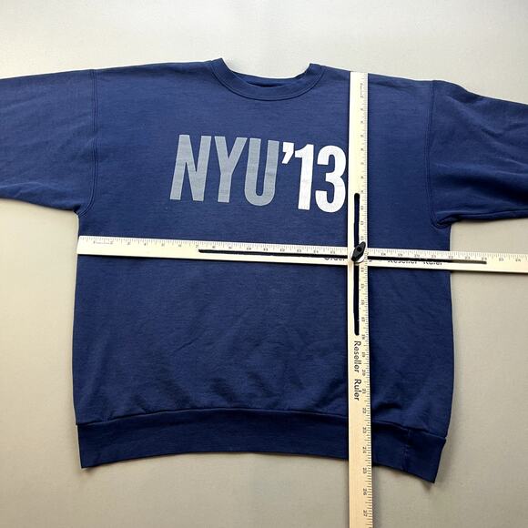 New York University Sweatshirt Adult Medium Navy Blue Crewneck NYU Logo College - Picture 7 of 10